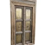 Solid Teakwood Entrance Door With Brass Engravings