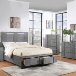 KYLIE GREY KING BEDROOM SET 8Pcs